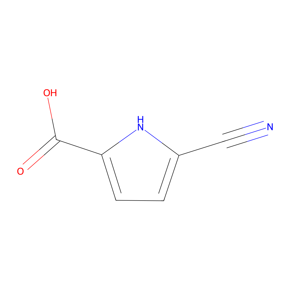 5-cyano-1H-pyrrole-2-carboxylic acid molecular structure, CAS 854044-30-7