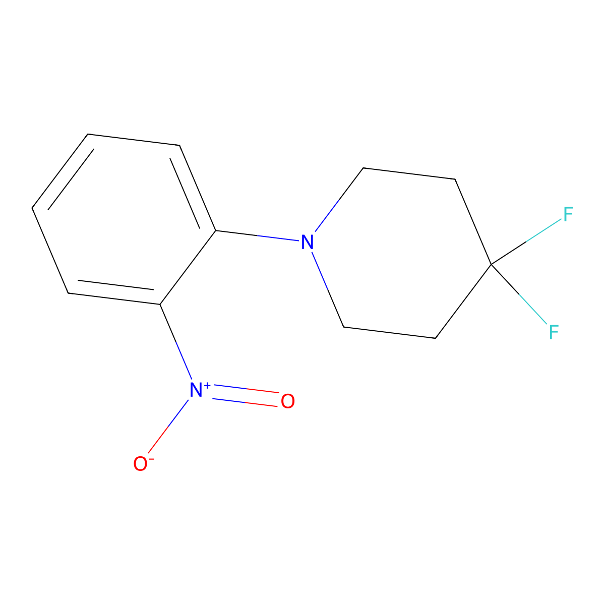 4,4-Difluoro-1-(2-nitrophenyl)piperidine molecular structure, CAS 854044-38-5