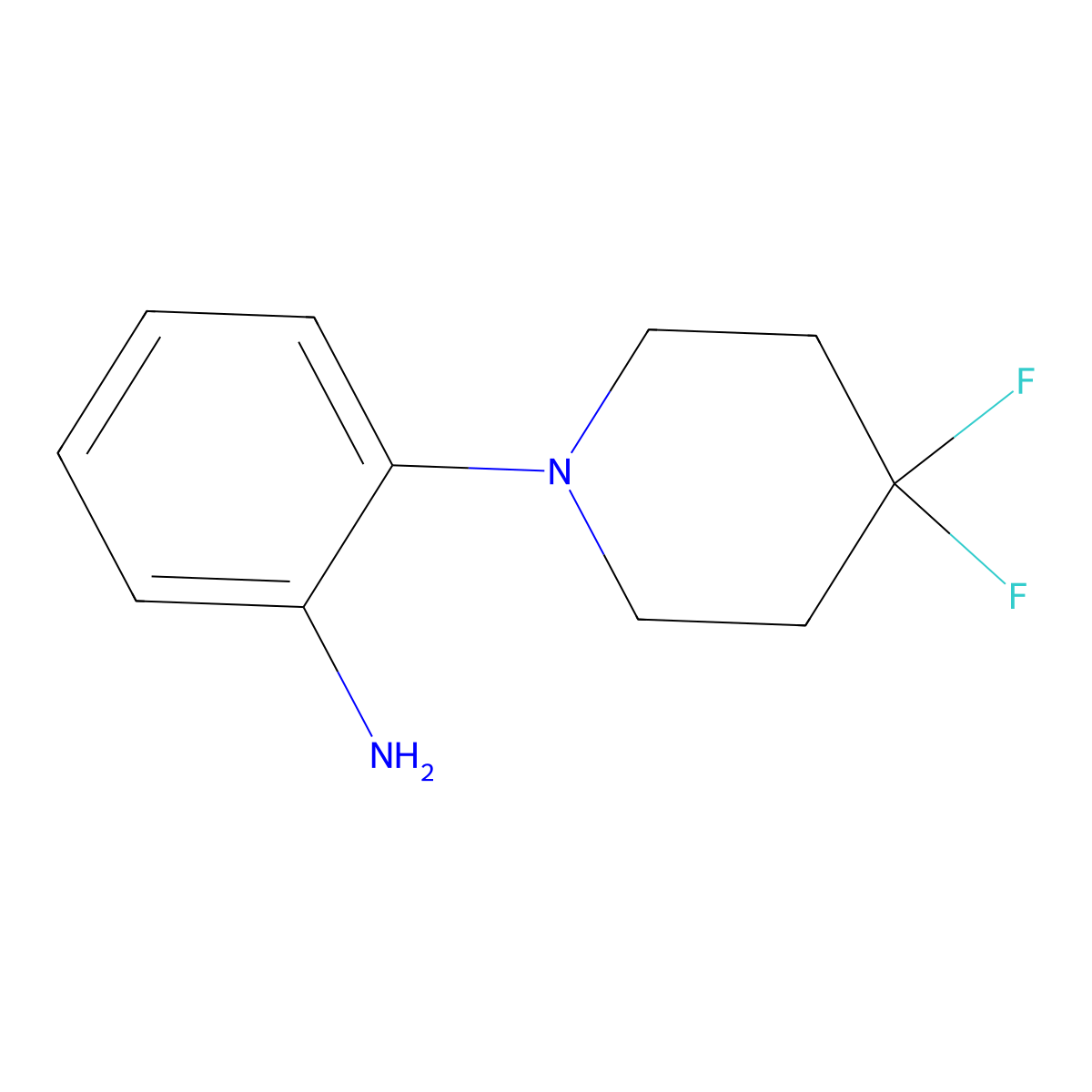 2-(4,4-Difluoropiperidin-1-yl)aniline molecular structure, CAS 854044-39-6