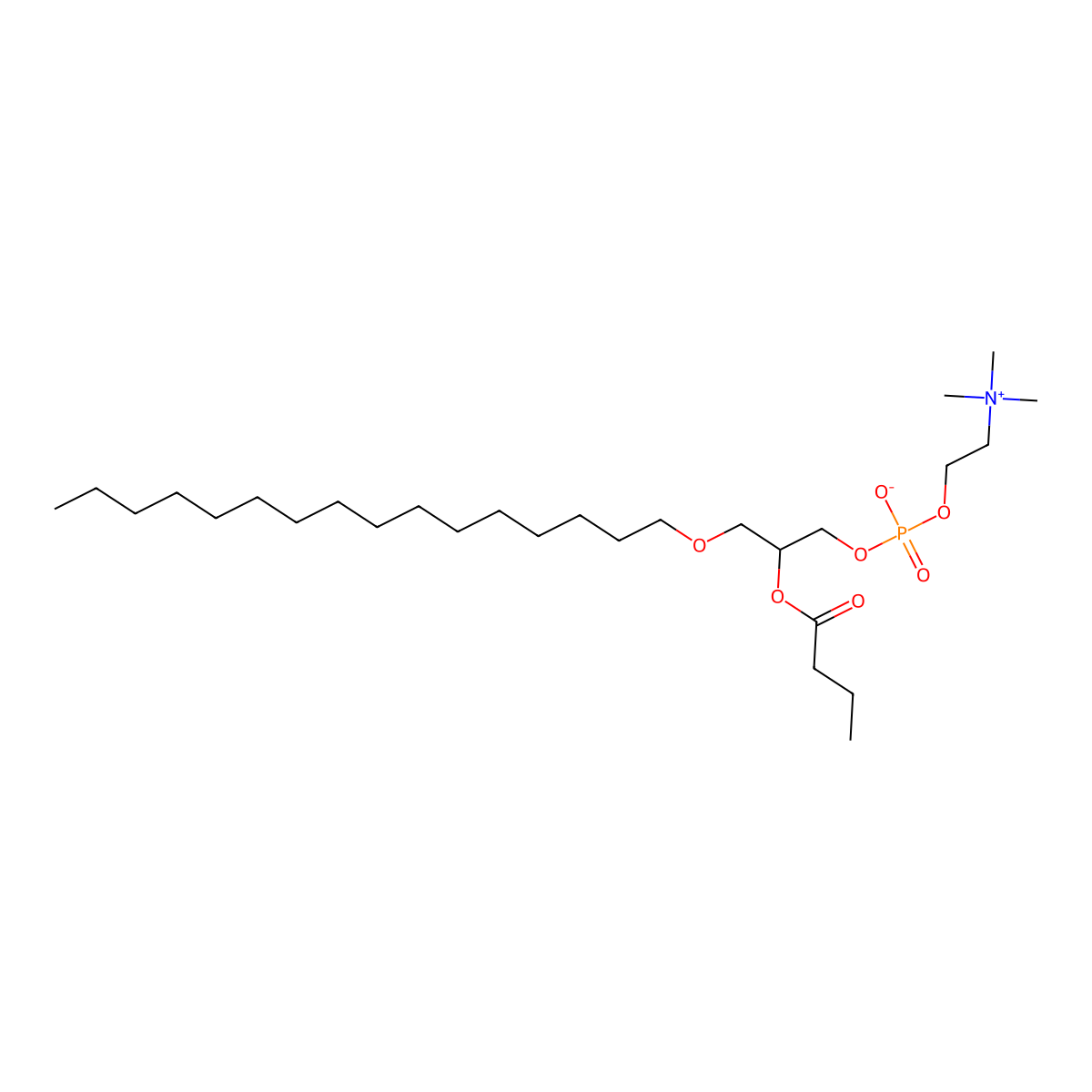 1-Hexadecyl-2-butyryl-sn-glycero-3-phosphocholine molecular structure, CAS 85405-03-4