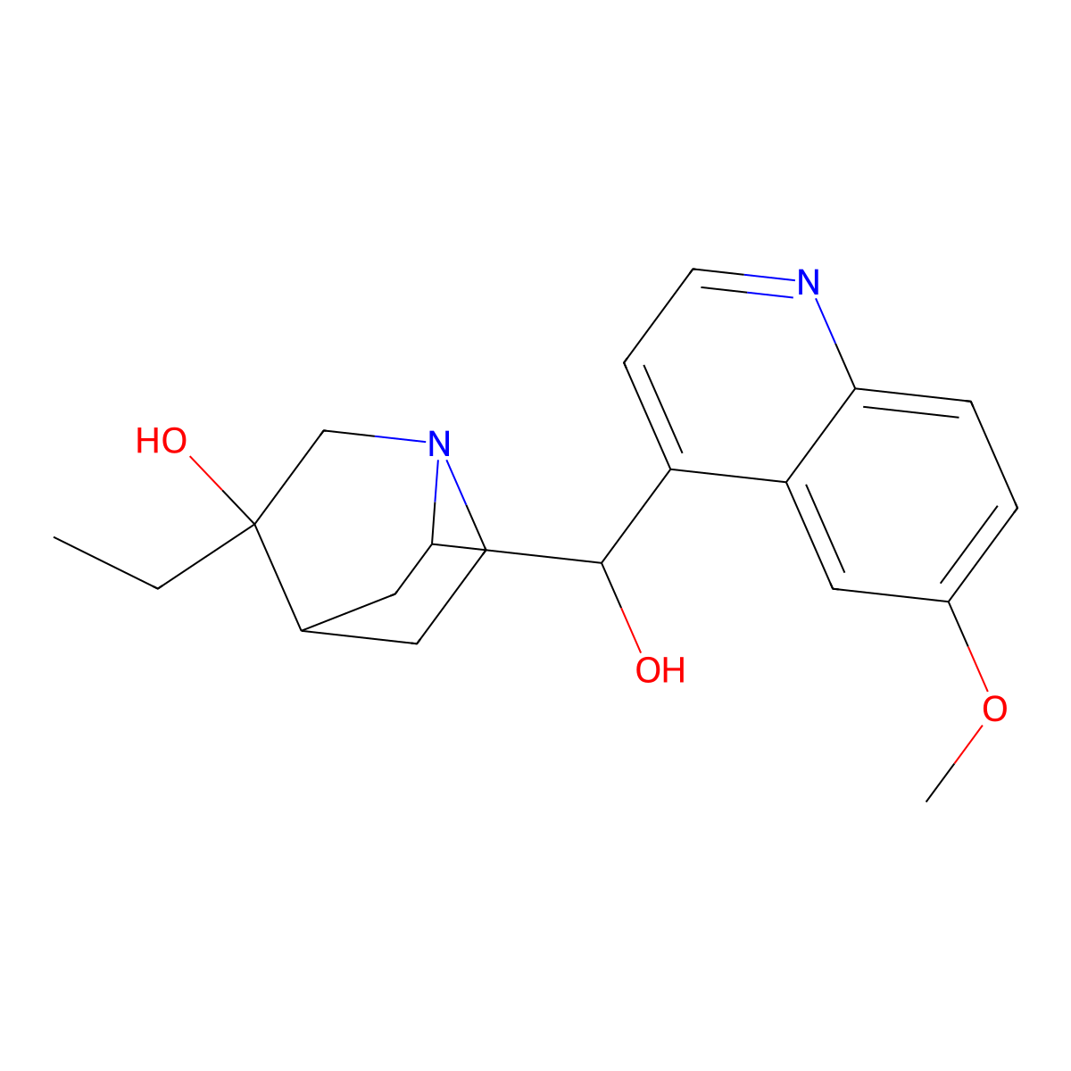 3-Hydroxyhydroquinidine molecular structure, CAS 85405-59-0