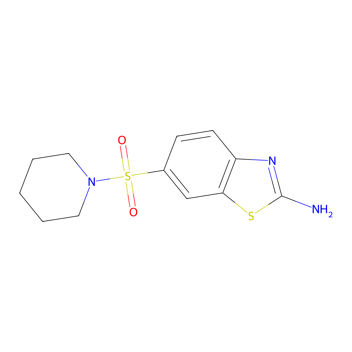 6-(Piperidine-1-sulfonyl)-benzothiazol-2-ylamine molecular structure, CAS 854058-33-6