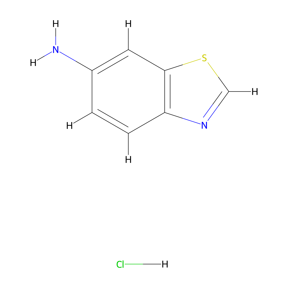 1,3-Benzothiazol-6-amine hydrochloride molecular structure, CAS 854067-23-5