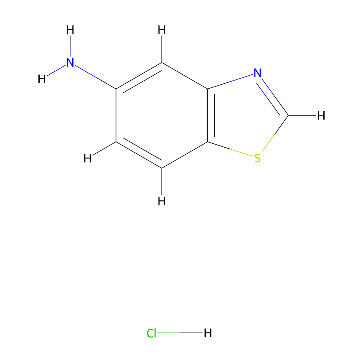 Benzo[d]thiazol-5-amine hydrochloride molecular structure, CAS 854067-25-7