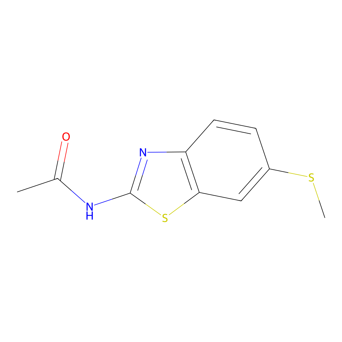 N-(6-(methylthio)benzo[d]thiazol-2-yl)acetamide molecular structure, CAS 854067-76-8