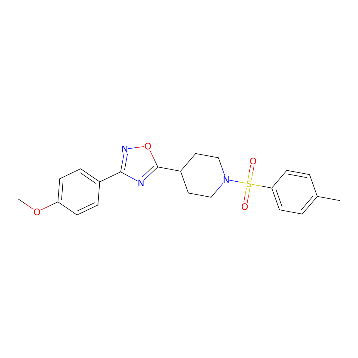 3-(4-Methoxyphenyl)-5-(1-tosylpiperidin-4-yl)-1,2,4-oxadiazole molecular structure, CAS 854079-45-1