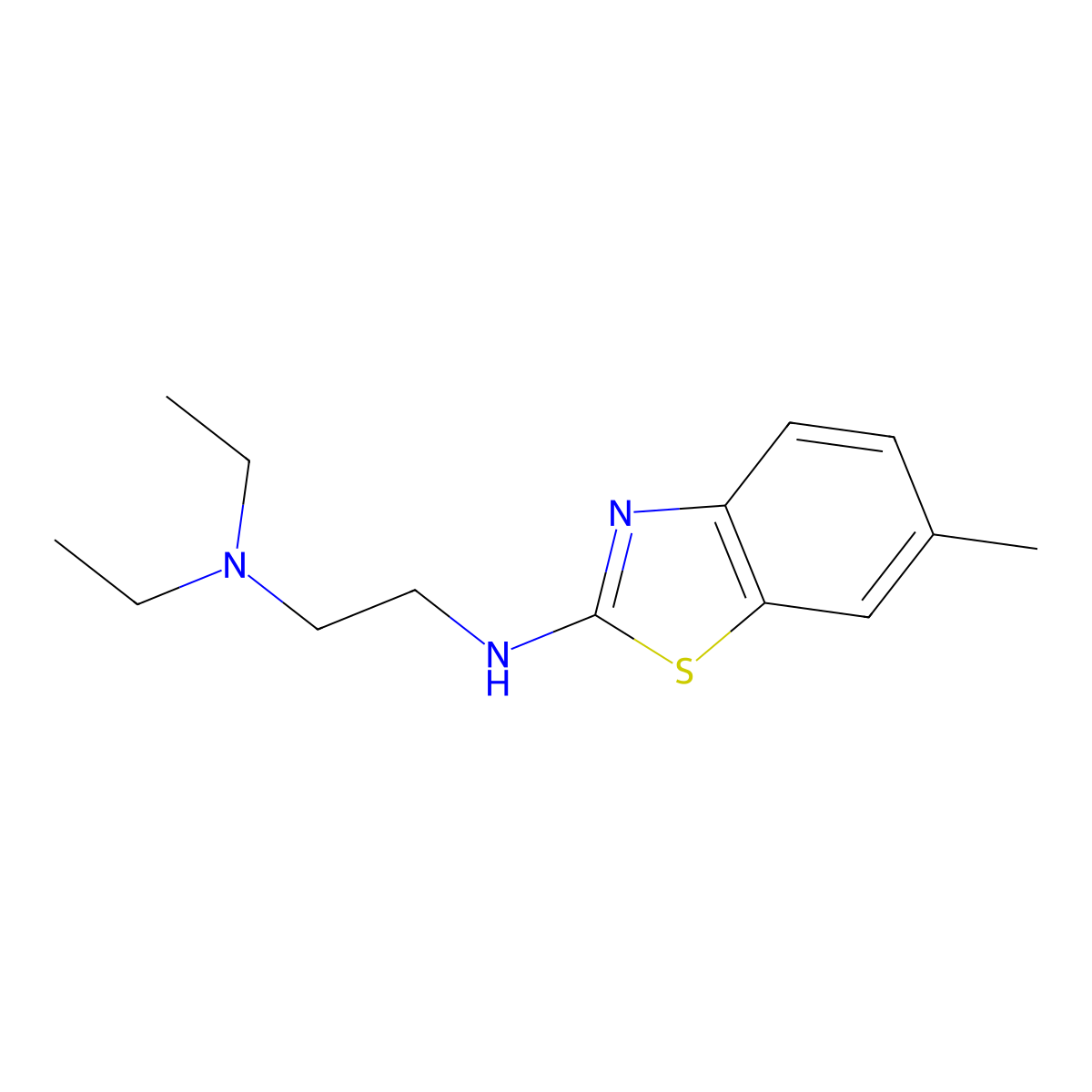 N,N-diethyl-N'-(6-methyl-1,3-benzothiazol-2-yl)ethane-1,2-diamine molecular structure, CAS 854085-13-5