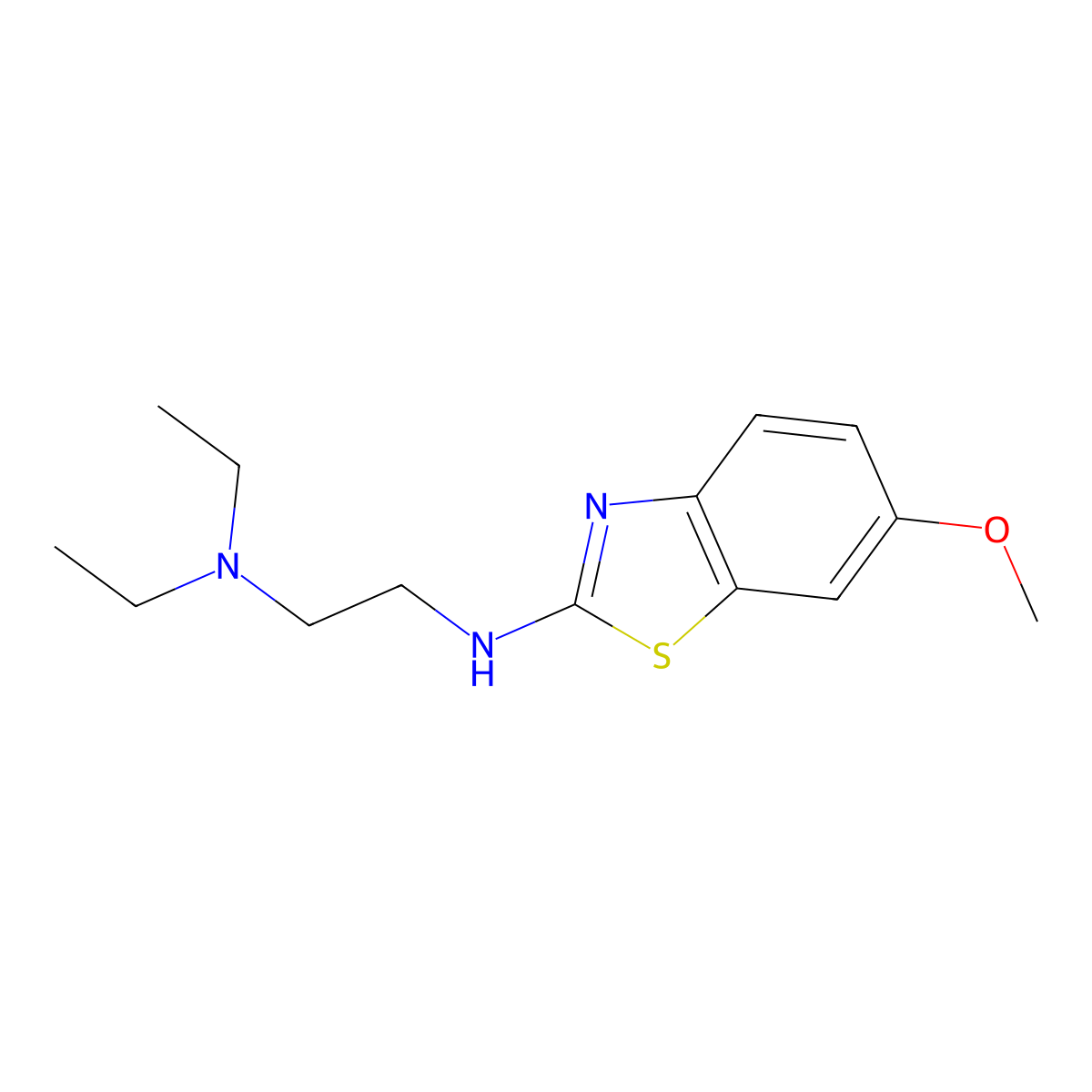 N,N-diethyl-N'-(6-methoxy-1,3-benzothiazol-2-yl)ethane-1,2-diamine molecular structure, CAS 854085-15-7