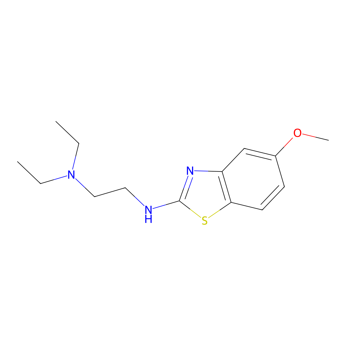 N,N-diethyl-N'-(5-methoxy-1,3-benzothiazol-2-yl)ethane-1,2-diamine molecular structure, CAS 854085-17-9