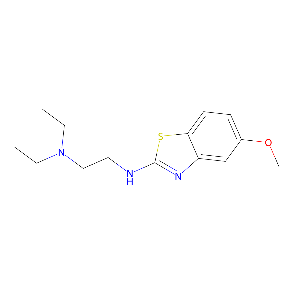 N,N-diethyl-N'-(5-methoxy-1,3-benzothiazol-2-yl)ethane-1,2-diamine molecular structure, CAS 854085-17-9