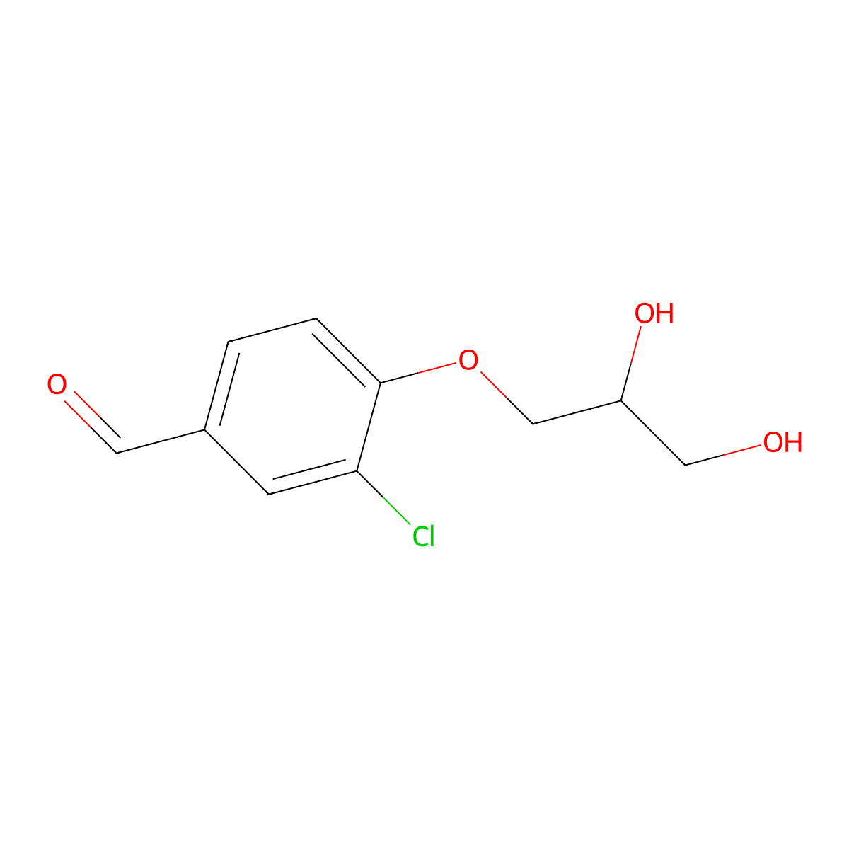 4-(2,3-Dihydroxypropoxy)-3-chlorobenzaldehyde molecular structure, CAS 854107-60-1