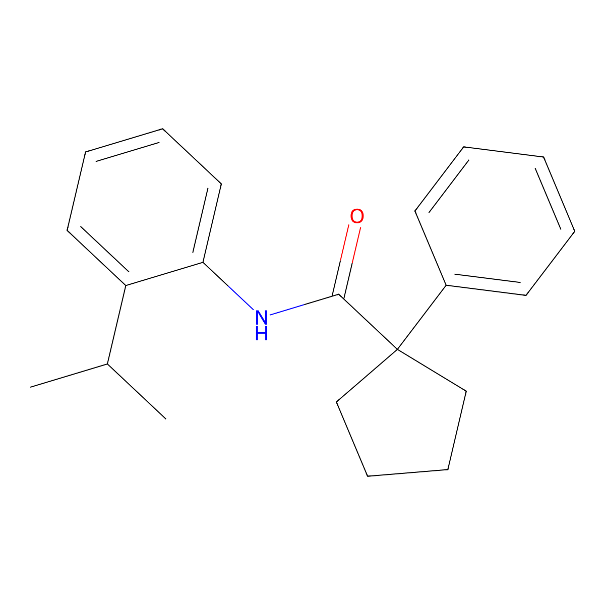 1-phenyl-N-[2-(propan-2-yl)phenyl]cyclopentane-1-carboxamide molecular structure, CAS 854131-86-5