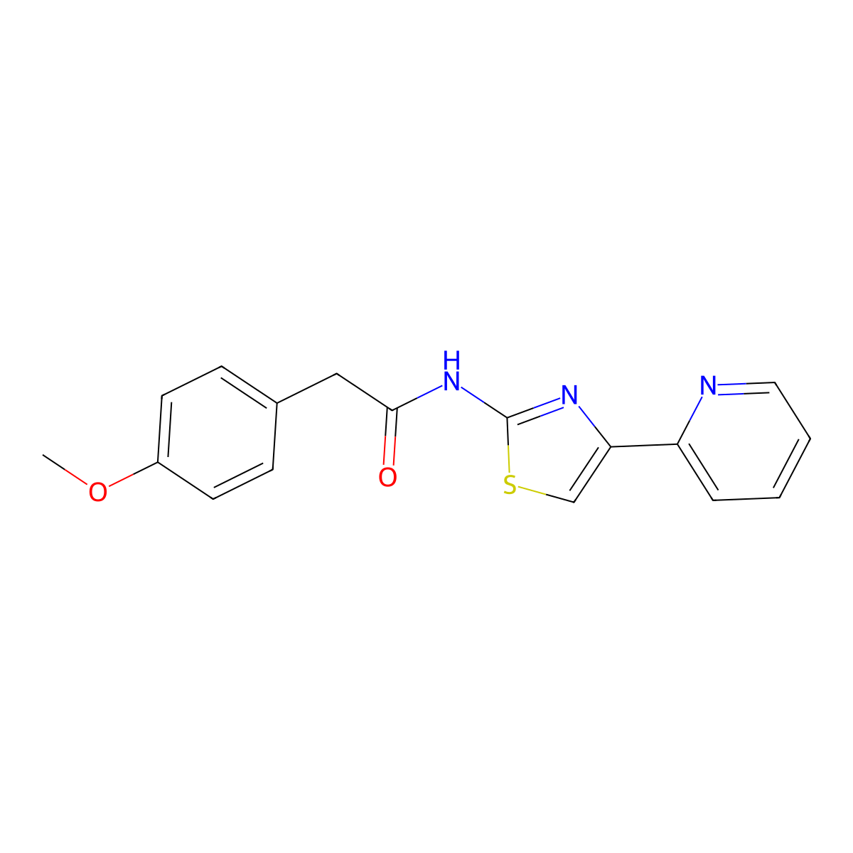 2-(4-methoxyphenyl)-N-(4-(pyridin-2-yl)thiazol-2-yl)acetamide molecular structure, CAS 854134-88-6