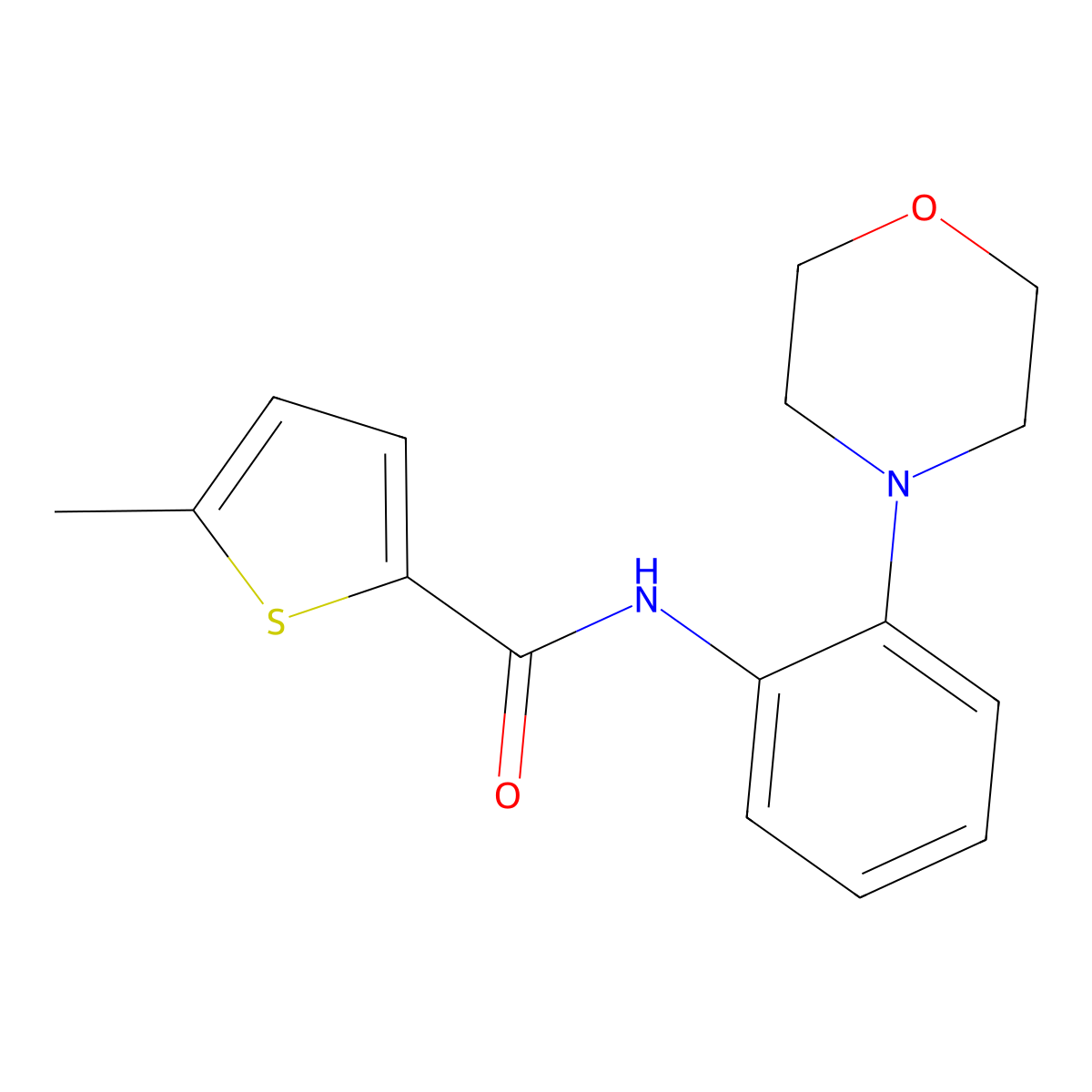 5-Methyl-N-(2-morpholinophenyl)thiophene-2-carboxamide molecular structure, CAS 854135-42-5