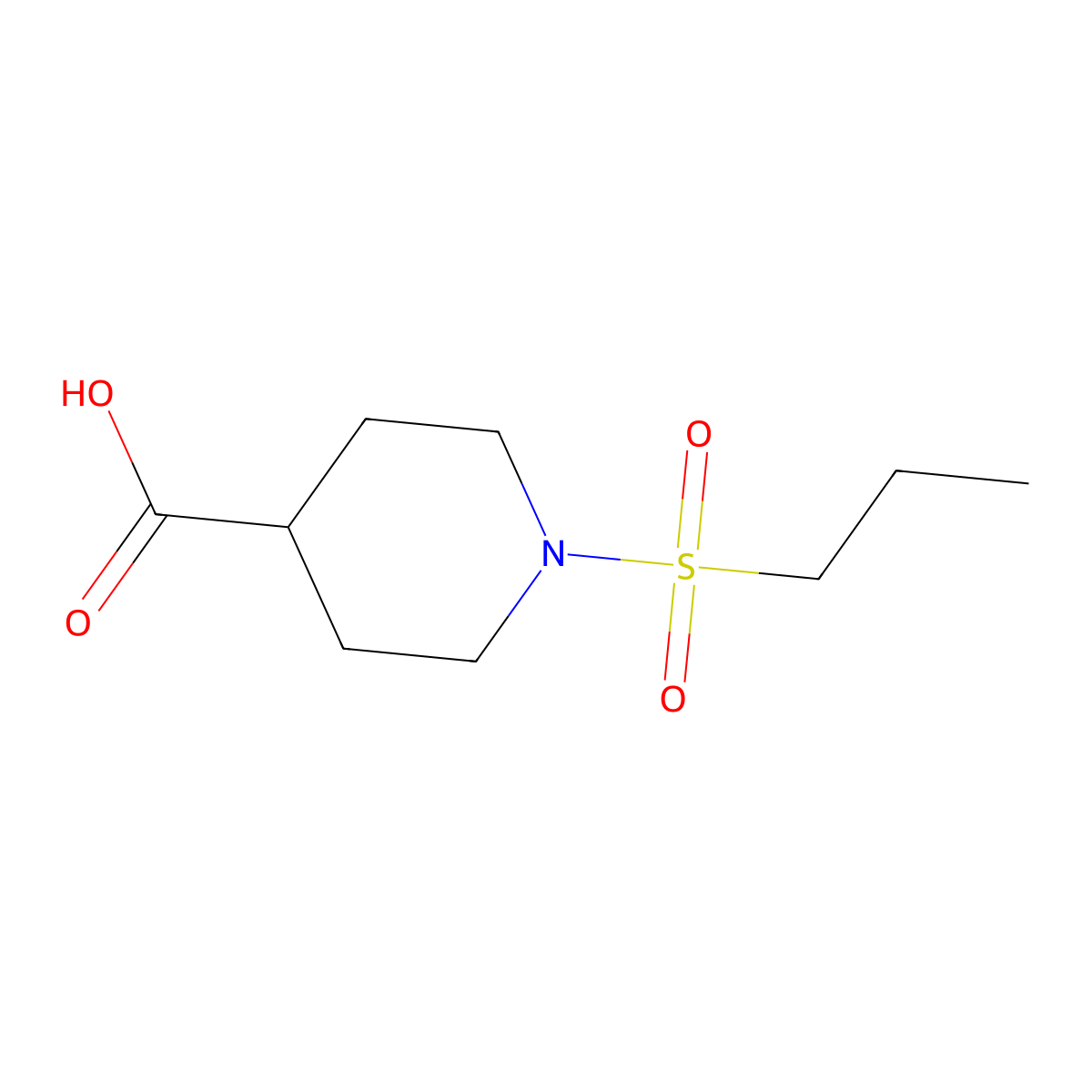 1-(Propane-1-sulfonyl)piperidine-4-carboxylic acid molecular structure, CAS 854137-35-2