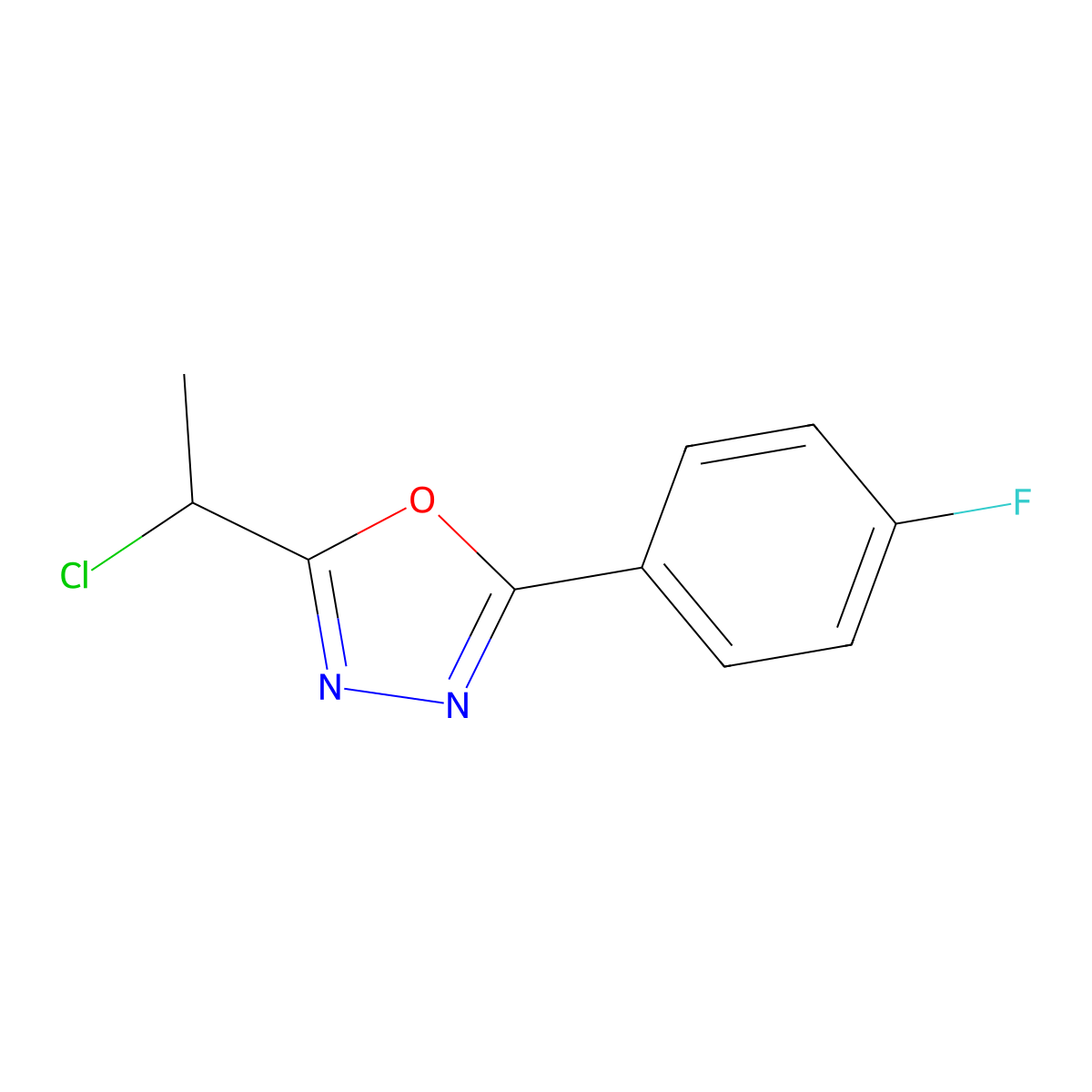 2-(1-Chloroethyl)-5-(4-fluorophenyl)-1,3,4-oxadiazole molecular structure, CAS 854137-54-5