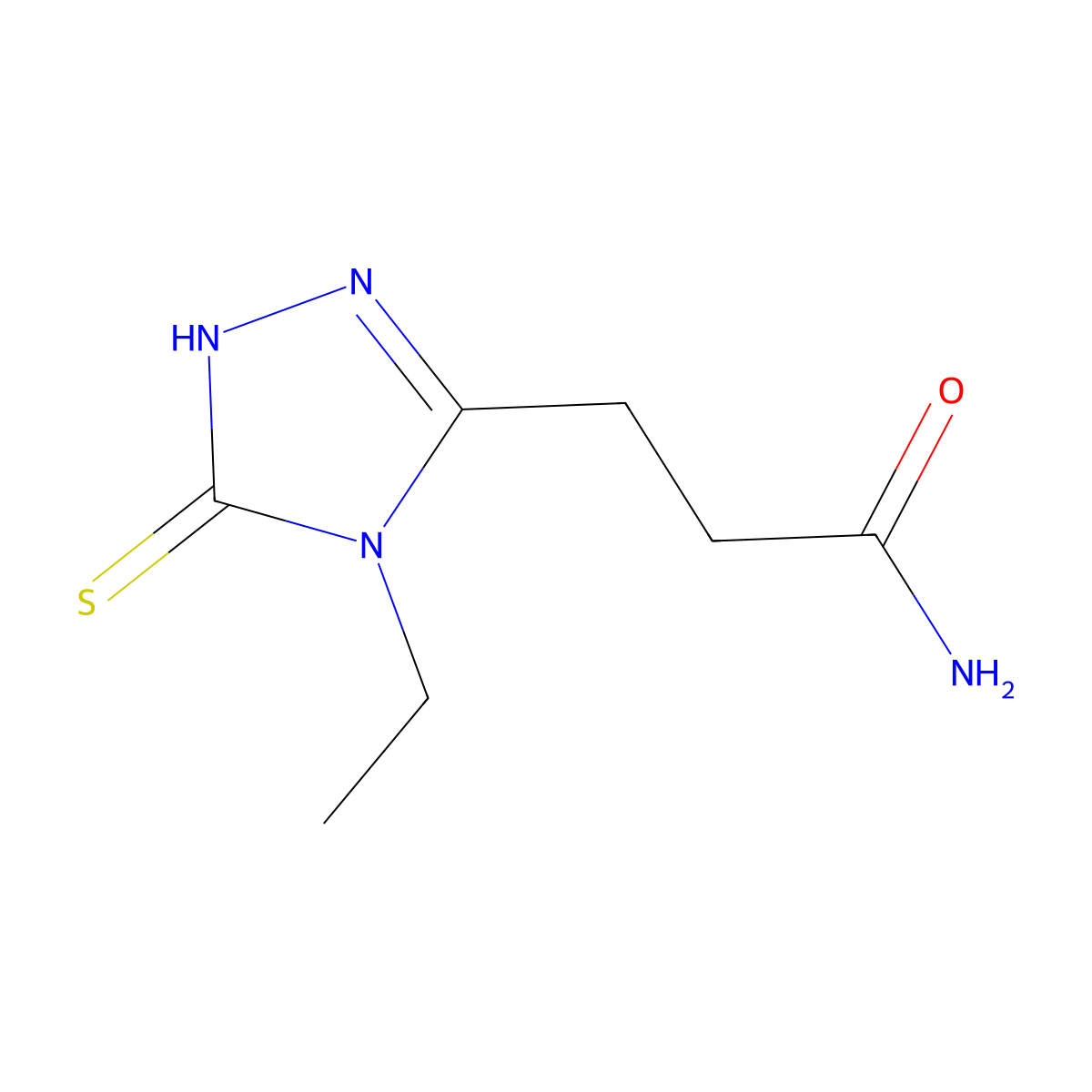 3-(4-ethyl-5-sulfanyl-4H-1,2,4-triazol-3-yl)propanamide molecular structure, CAS 854137-56-7