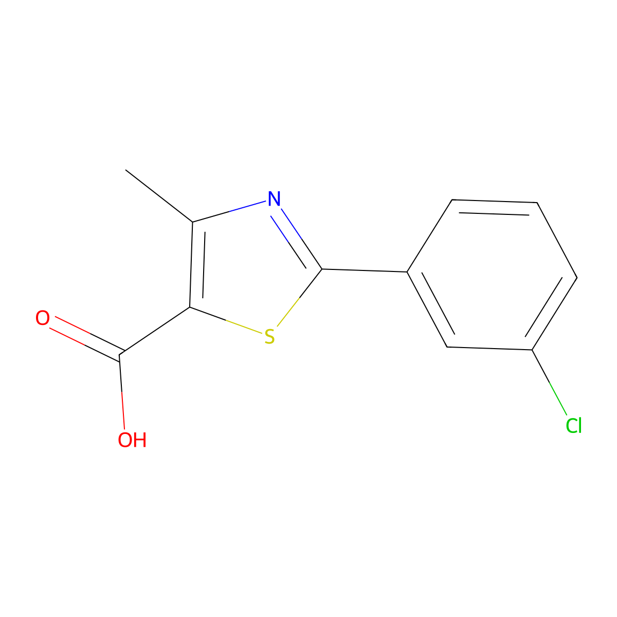 2-(3-chlorophenyl)-4-methyl-1,3-thiazole-5-carboxylic Acid molecular structure, CAS 854137-57-8