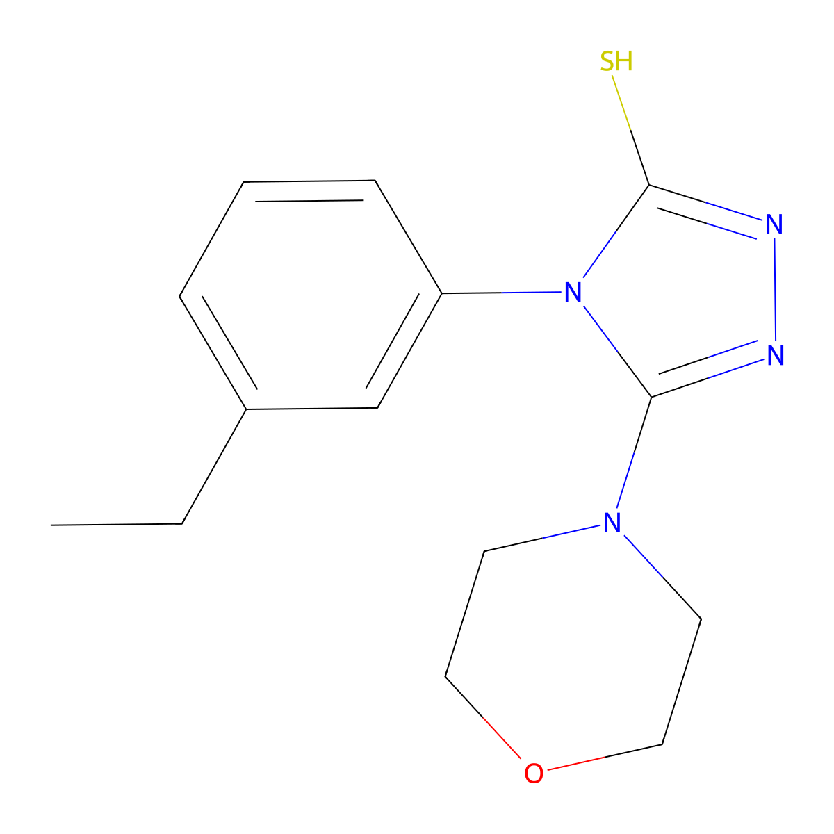4-(3-ethylphenyl)-5-(morpholin-4-yl)-4H-1,2,4-triazole-3-thiol molecular structure, CAS 854137-58-9