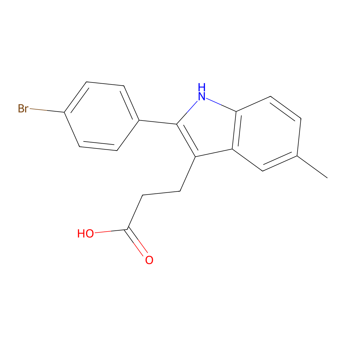 3-[2-(4-bromophenyl)-5-methyl-1H-indol-3-yl]propanoic Acid molecular structure, CAS 854137-59-0