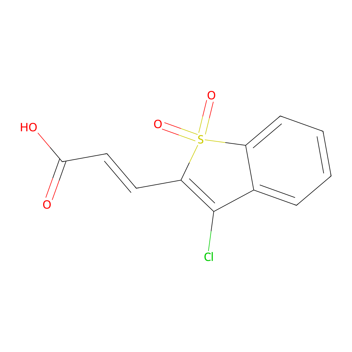 3-(3-Chloro-1,1-dioxo-1lambda6-benzothiophen-2-yl)prop-2-enoic acid molecular structure, CAS 854137-60-3