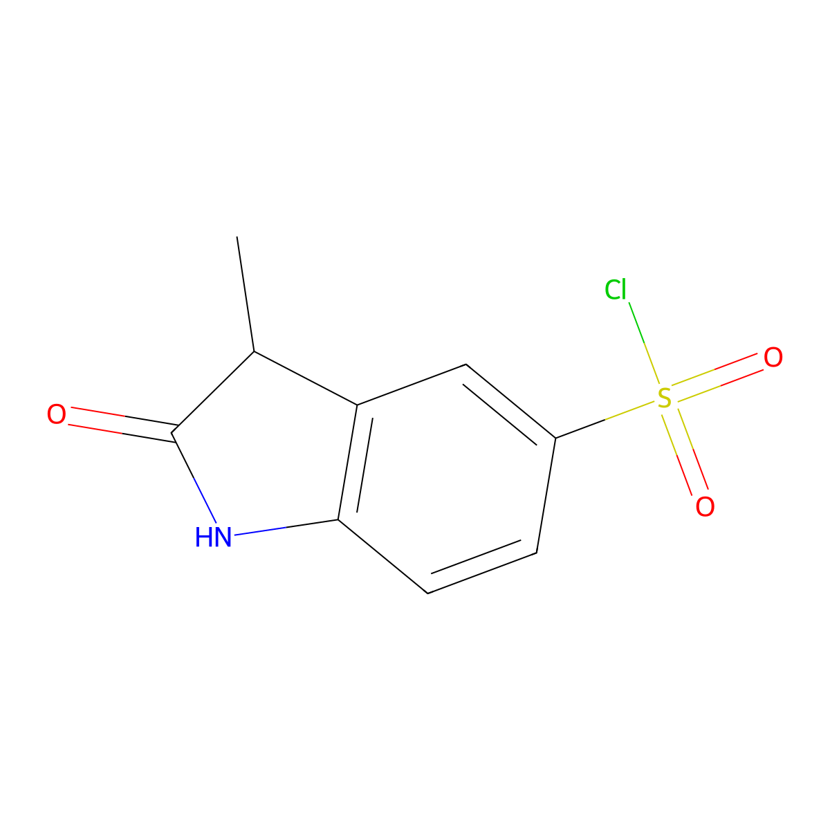 2,3-Dihydro-3-methyl-2-oxo-1H-indole-5-sulfonyl chloride molecular structure, CAS 854137-61-4