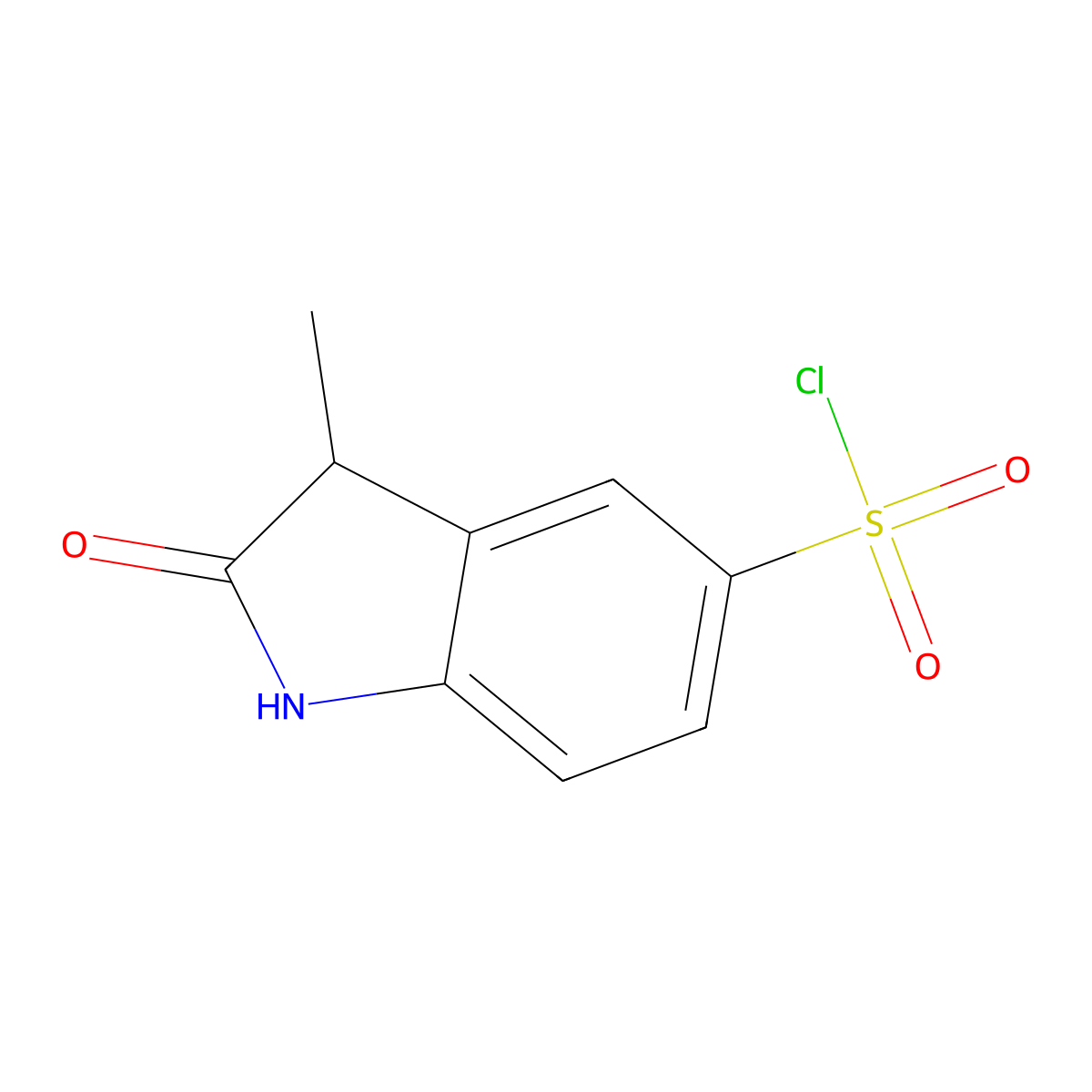 2,3-Dihydro-3-methyl-2-oxo-1H-indole-5-sulfonyl chloride molecular structure, CAS 854137-61-4