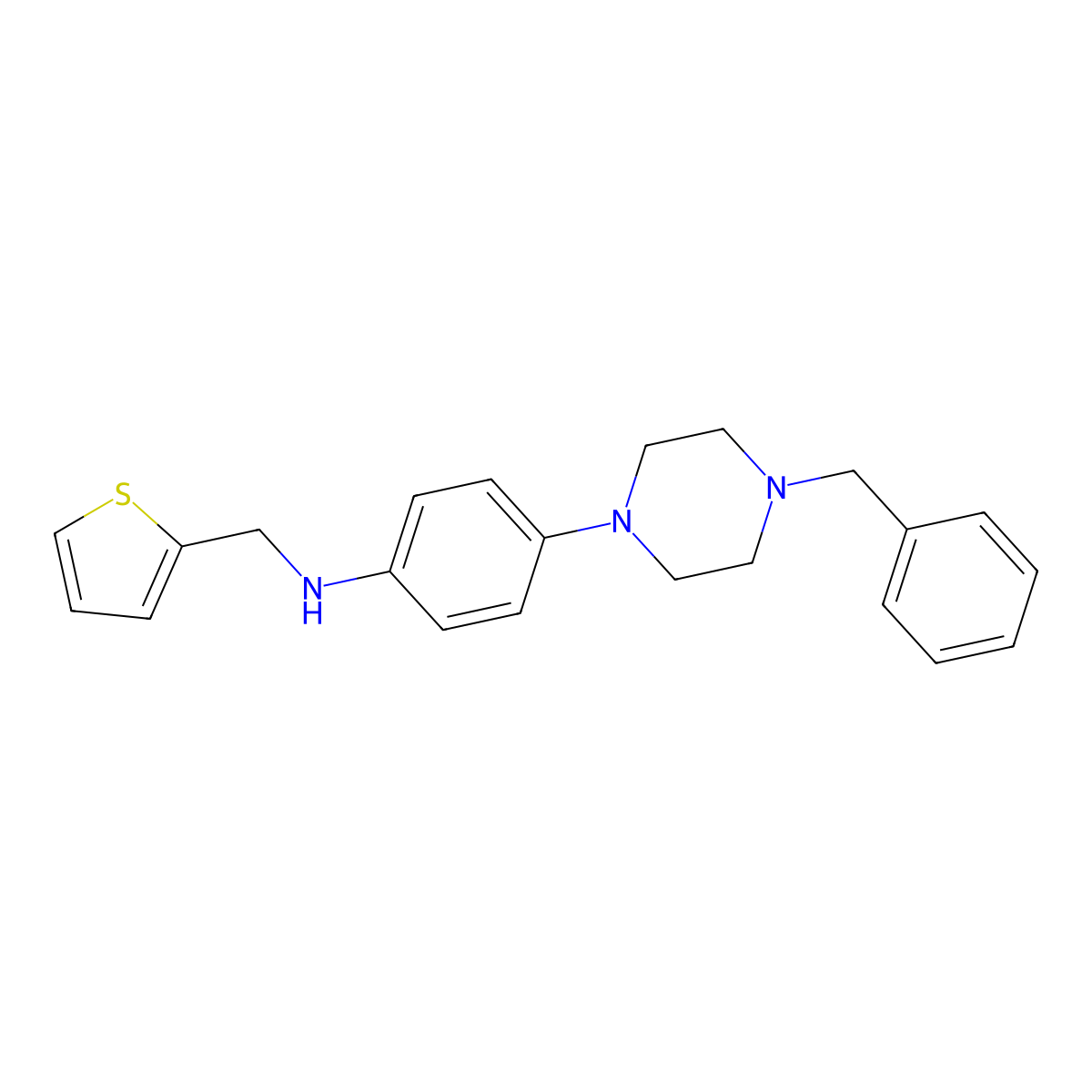 4-(4-benzylpiperazin-1-yl)-N-(thiophen-2-ylmethyl)aniline molecular structure, CAS 854137-63-6
