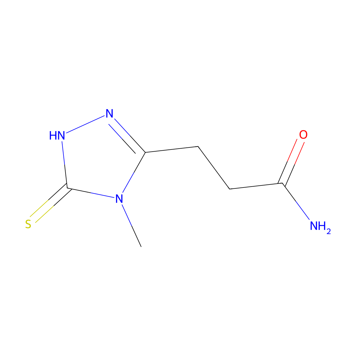 3-(4-methyl-5-sulfanyl-4H-1,2,4-triazol-3-yl)propanamide molecular structure, CAS 854137-67-0