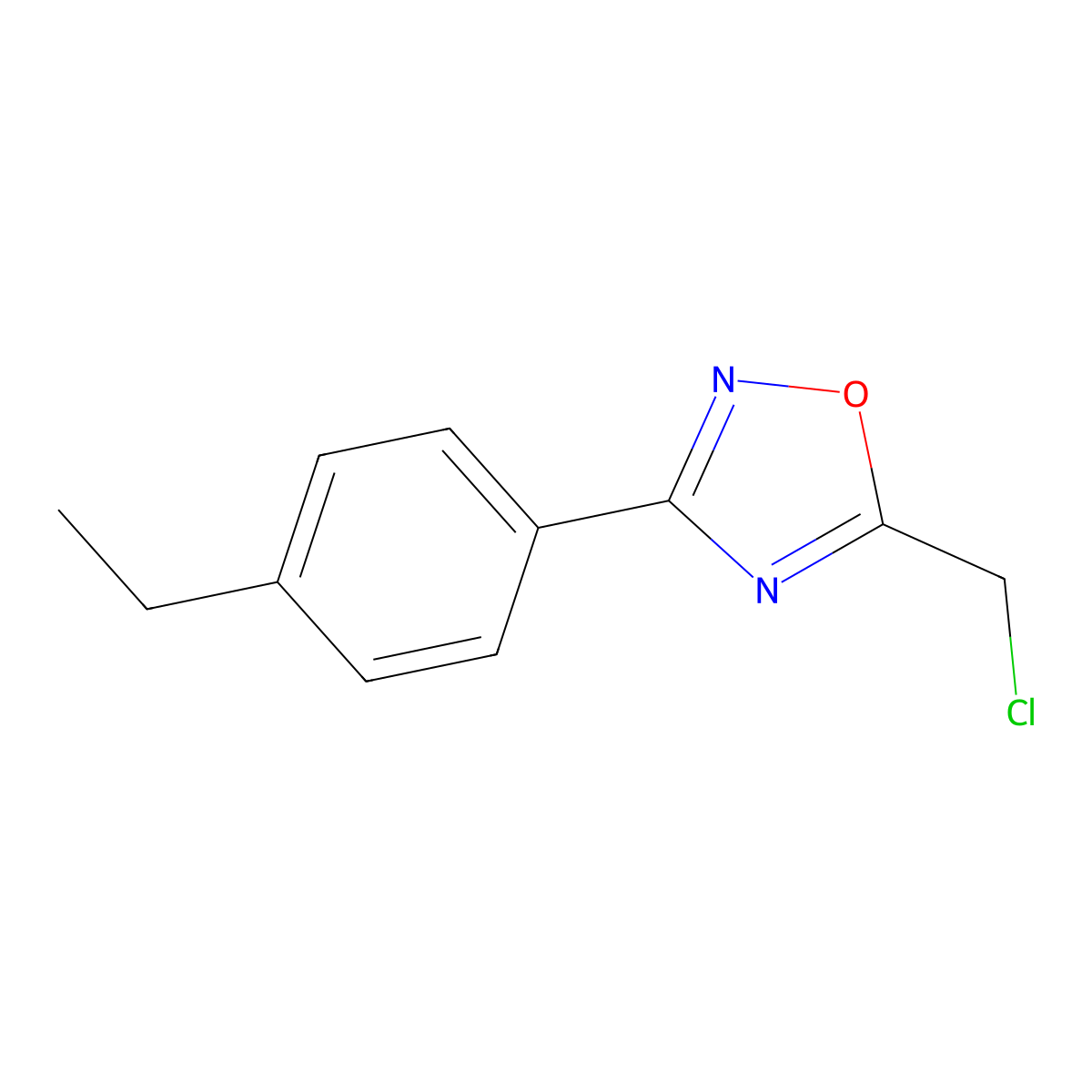 5-(Chloromethyl)-3-(4-ethylphenyl)-1,2,4-oxadiazole molecular structure, CAS 854137-69-2