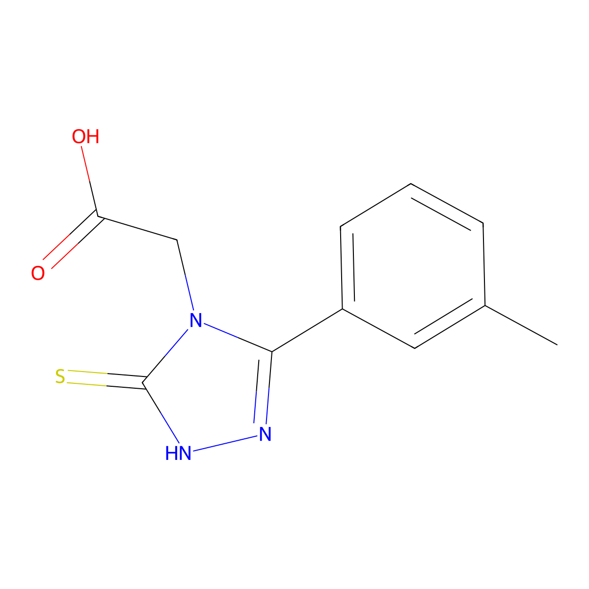 2-[3-(3-methylphenyl)-5-sulfanyl-4H-1,2,4-triazol-4-yl]acetic acid molecular structure, CAS 854137-72-7
