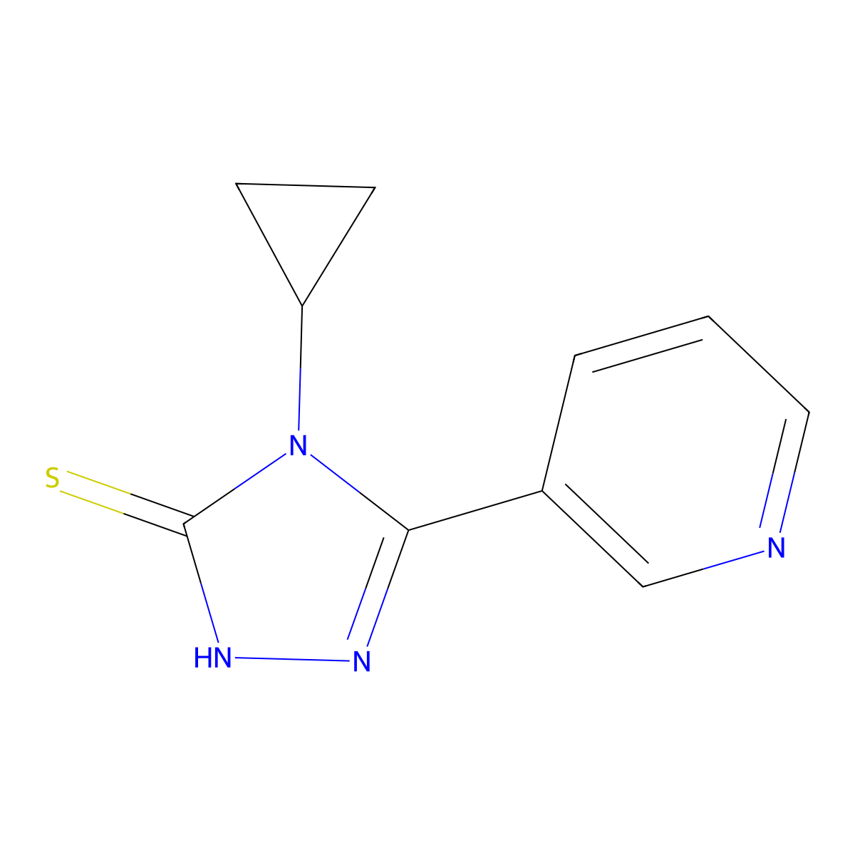4-cyclopropyl-5-(pyridin-3-yl)-4H-1,2,4-triazole-3-thiol molecular structure, CAS 854137-74-9
