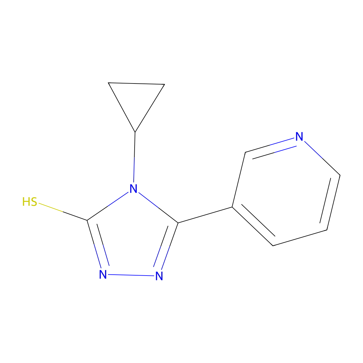 4-cyclopropyl-5-(pyridin-3-yl)-4H-1,2,4-triazole-3-thiol molecular structure, CAS 854137-74-9