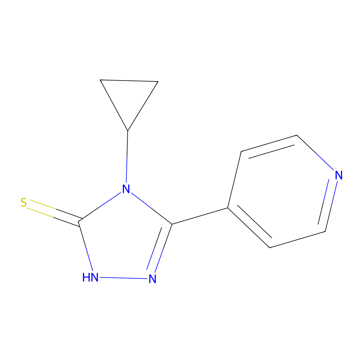 4-cyclopropyl-5-(pyridin-4-yl)-4H-1,2,4-triazole-3-thiol molecular structure, CAS 854137-75-0