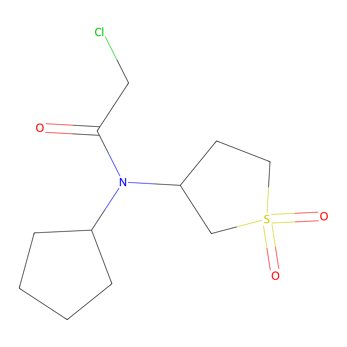 2-Chloro-N-cyclopentyl-N-(tetrahydro-1,1-dioxido-3-thienyl)acetamide molecular structure, CAS 854137-78-3