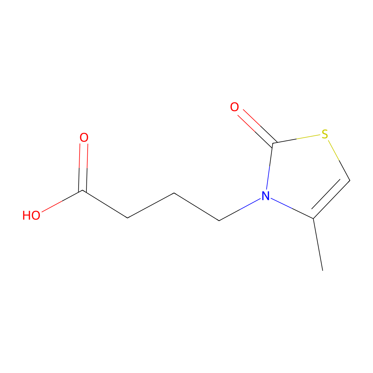4-Methyl-2-oxo-3(2H)-thiazolebutanoic acid molecular structure, CAS 854137-79-4