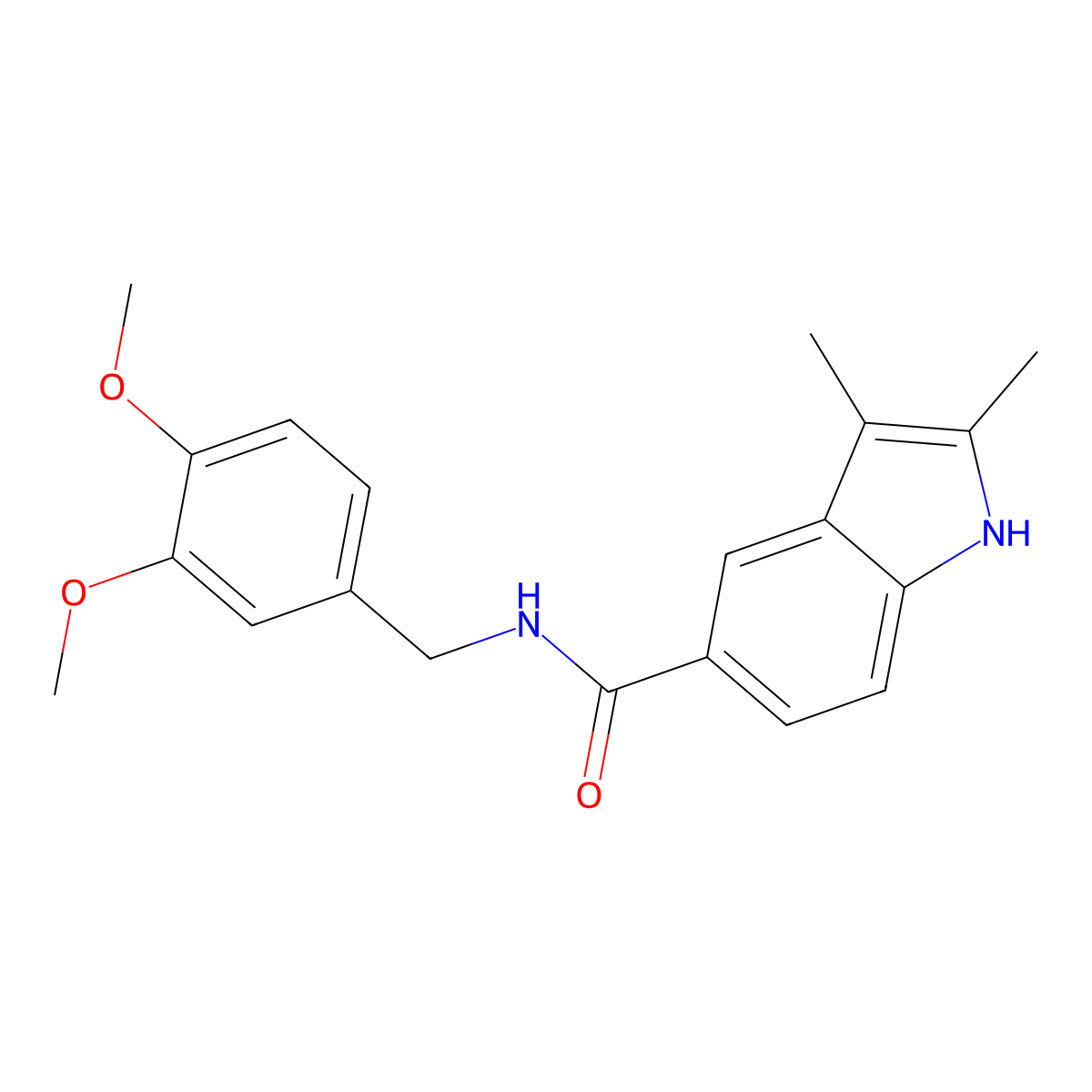 N-(3,4-dimethoxybenzyl)-2,3-dimethyl-1H-indole-5-carboxamide molecular structure, CAS 854138-58-2