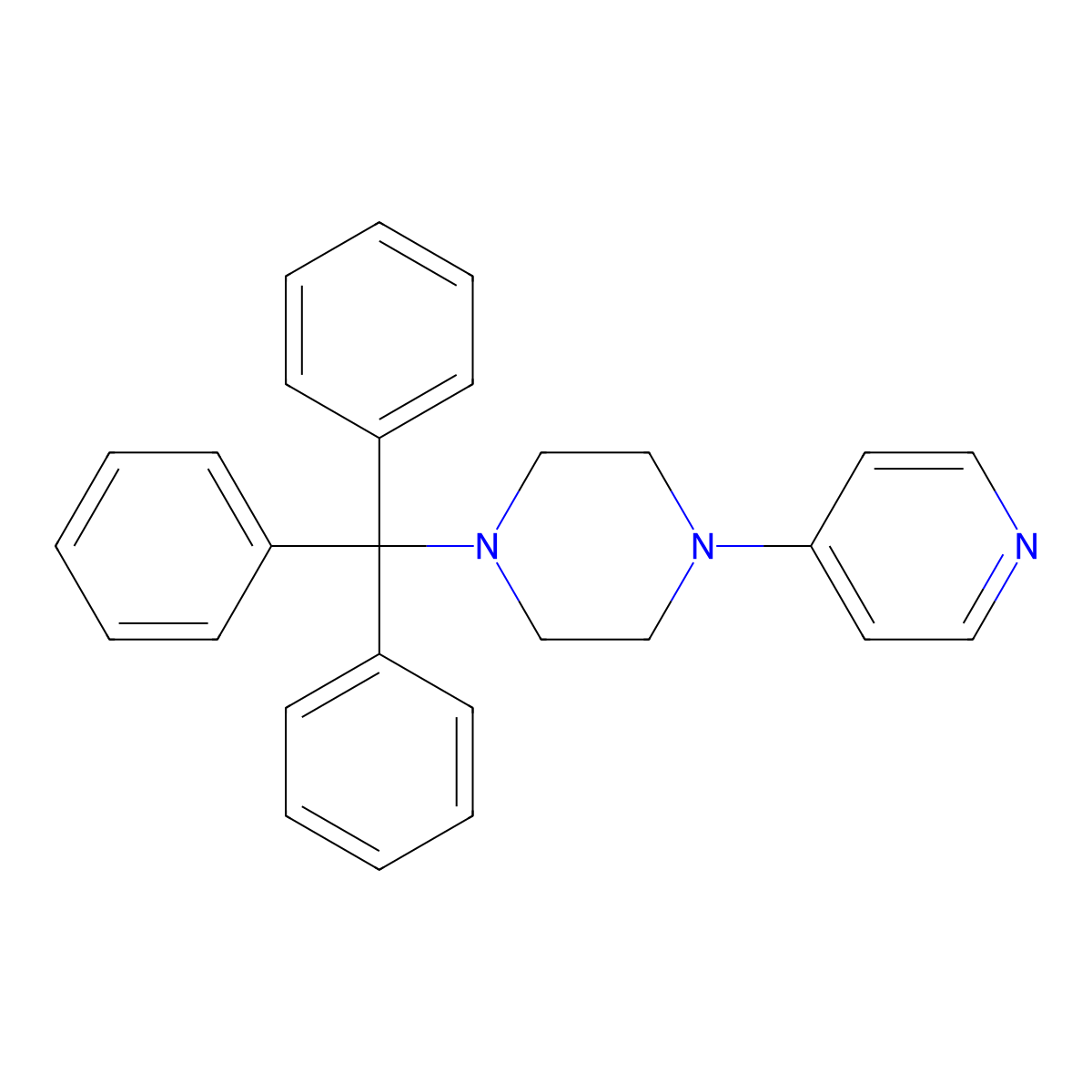 1-(Pyridin-4-yl)-4-tritylpiperazine molecular structure, CAS 854159-13-0
