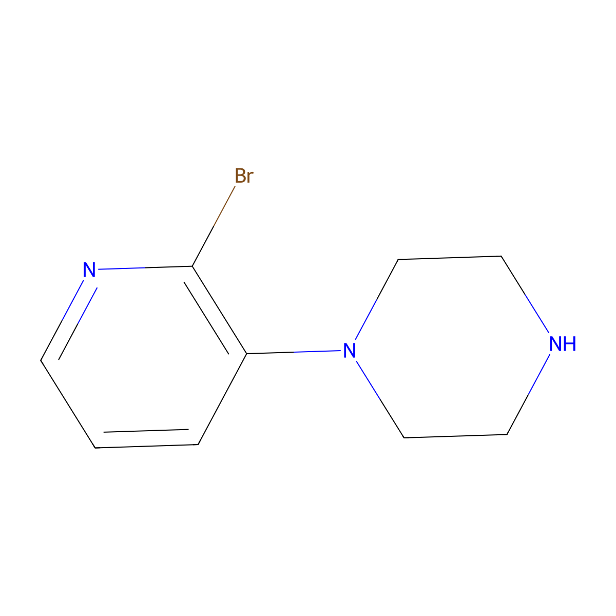 1-(2-Bromopyridin-3-yl)piperazine molecular structure, CAS 854159-47-0