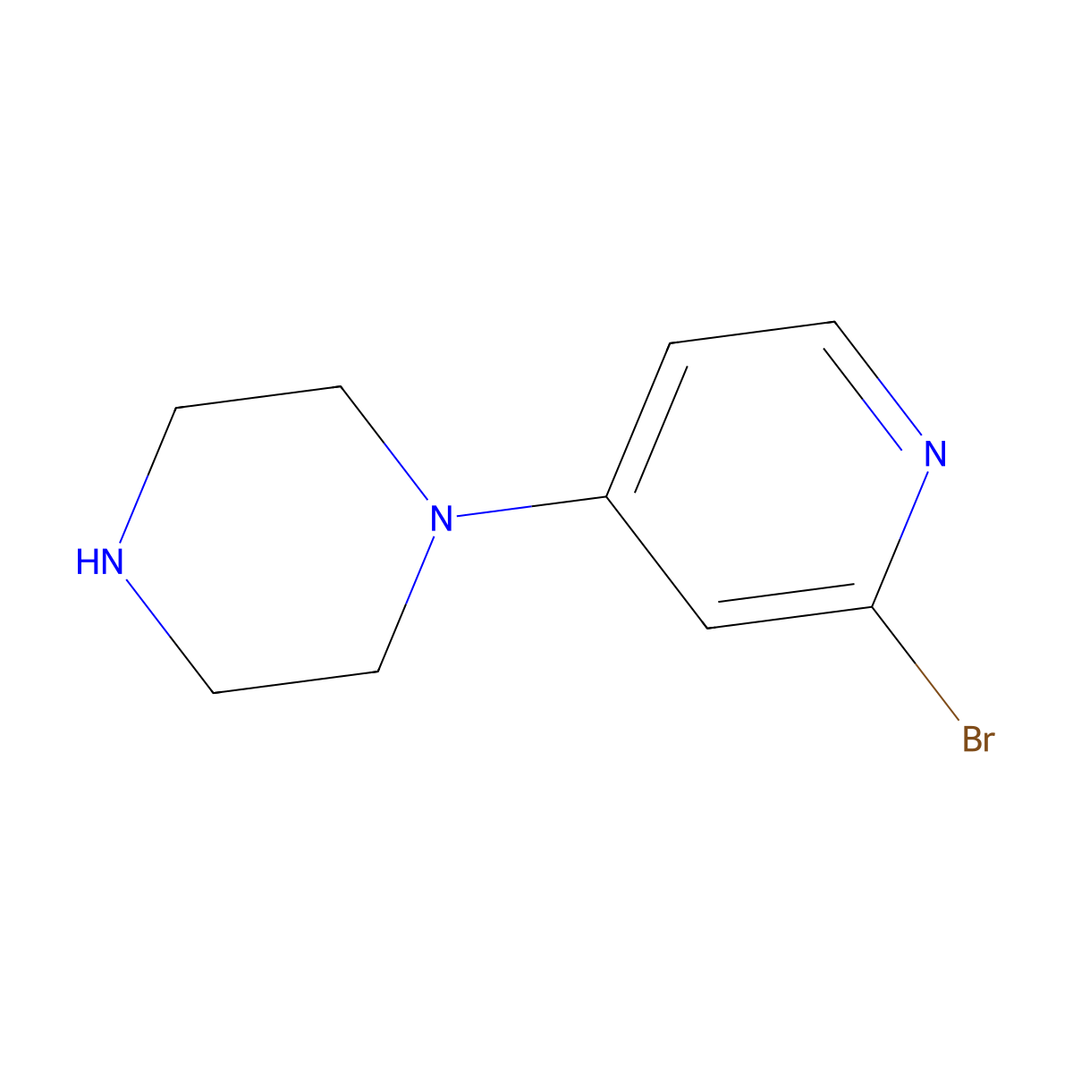 1-(2-Bromopyridin-4-yl)piperazine molecular structure, CAS 854159-48-1