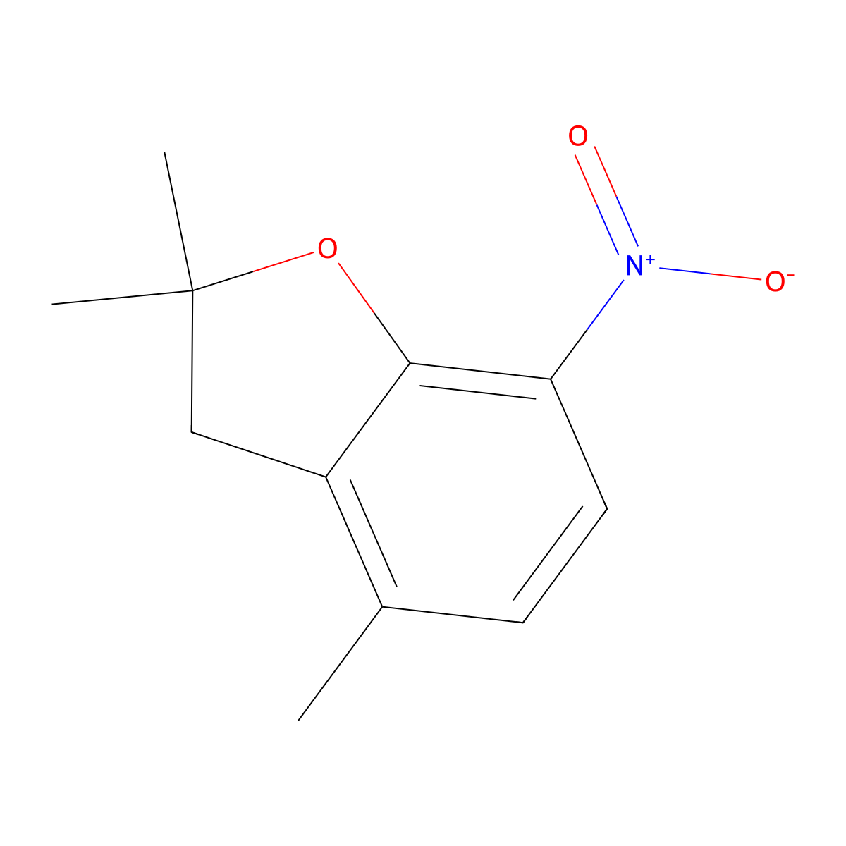 2,2,4-Trimethyl-7-nitro-2,3-dihydro-1-benzofuran molecular structure, CAS 85418-51-5