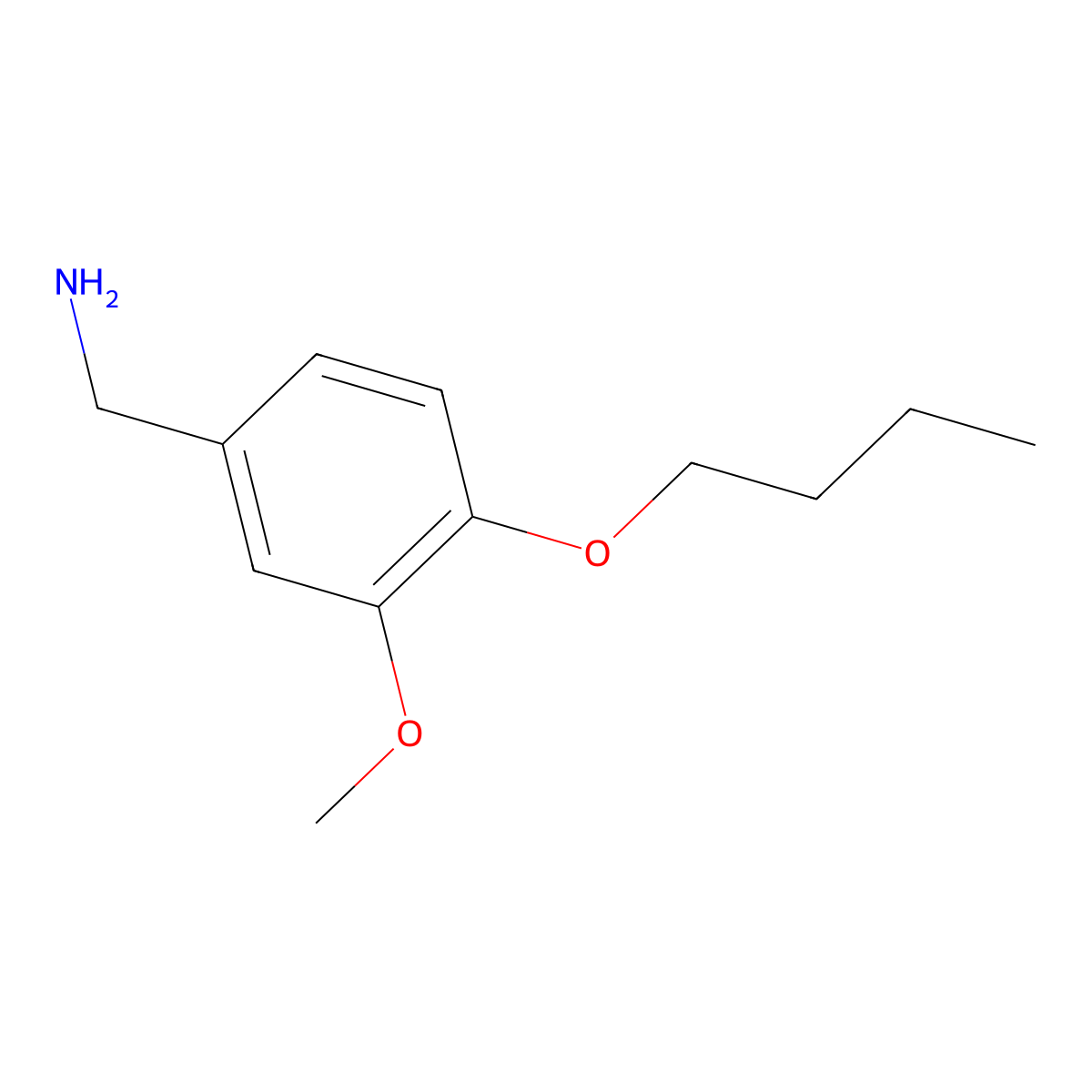 1-(4-Butoxy-3-methoxyphenyl)methanamine molecular structure, CAS 854180-43-1