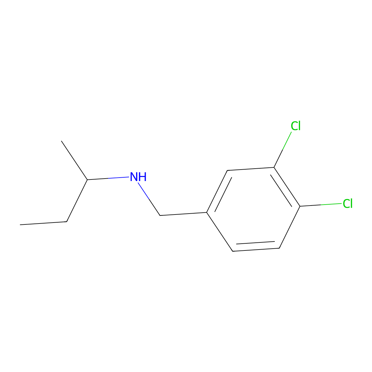 (Butan-2-yl)[(3,4-dichlorophenyl)methyl]amine molecular structure, CAS 854181-08-1