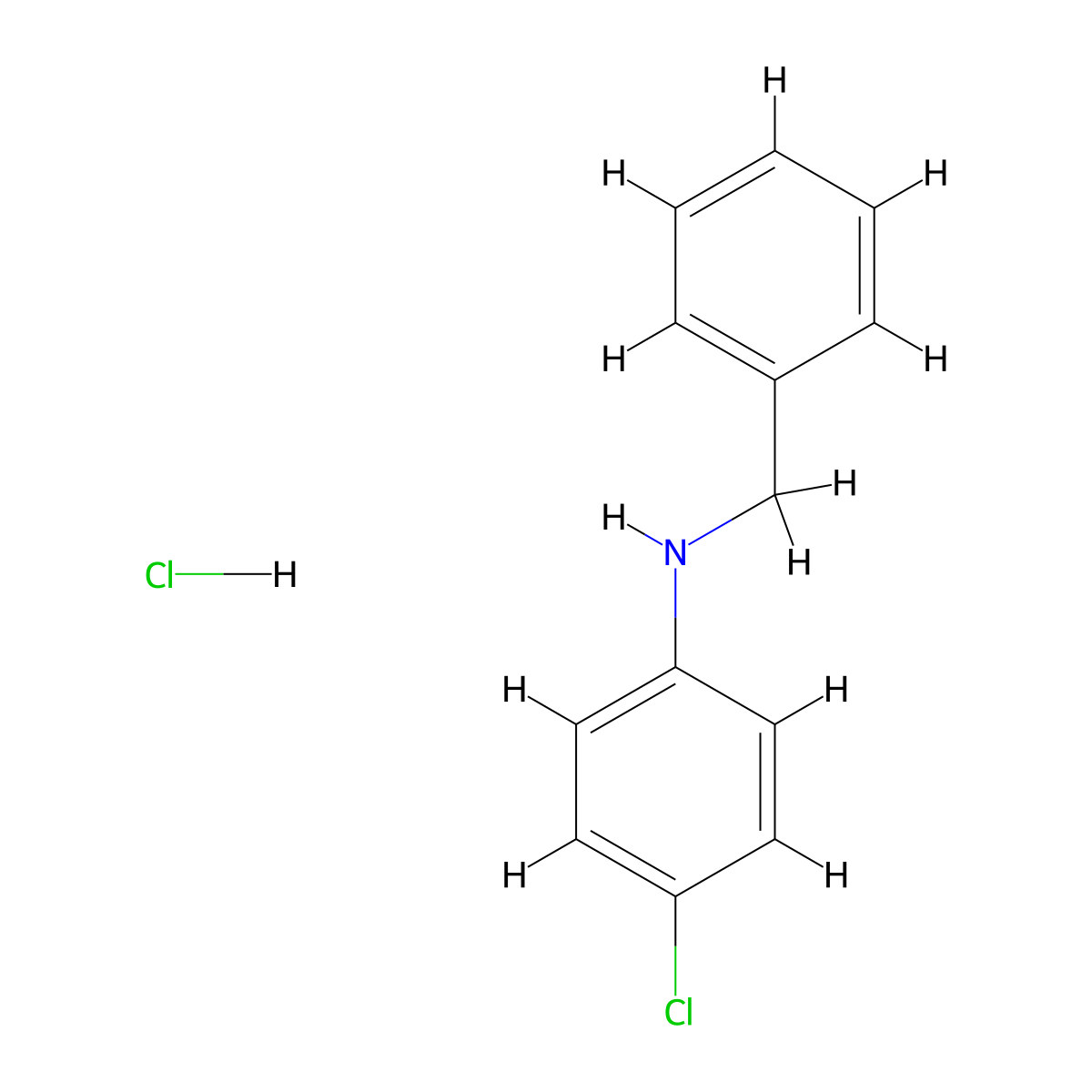 (4-Chlorophenyl)benzylamine, chloride molecular structure, CAS 854181-21-8