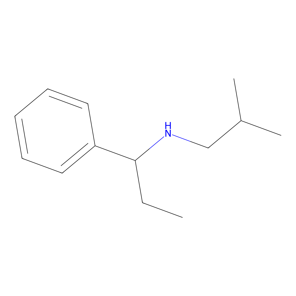 (2-Methylpropyl)(1-phenylpropyl)amine molecular structure, CAS 854182-39-1
