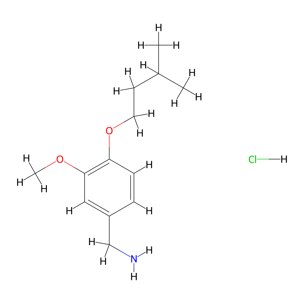 [3-Methoxy-4-(3-methylbutoxy)benzyl]amine hydrochloride molecular structure, CAS 854185-19-6