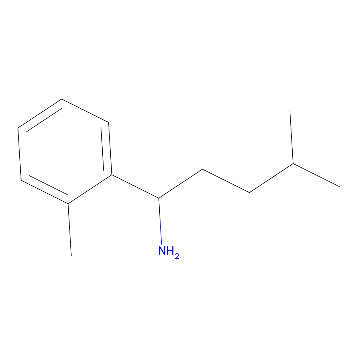 4-Methyl-1-(2-methylphenyl)pentan-1-amine molecular structure, CAS 854185-22-1