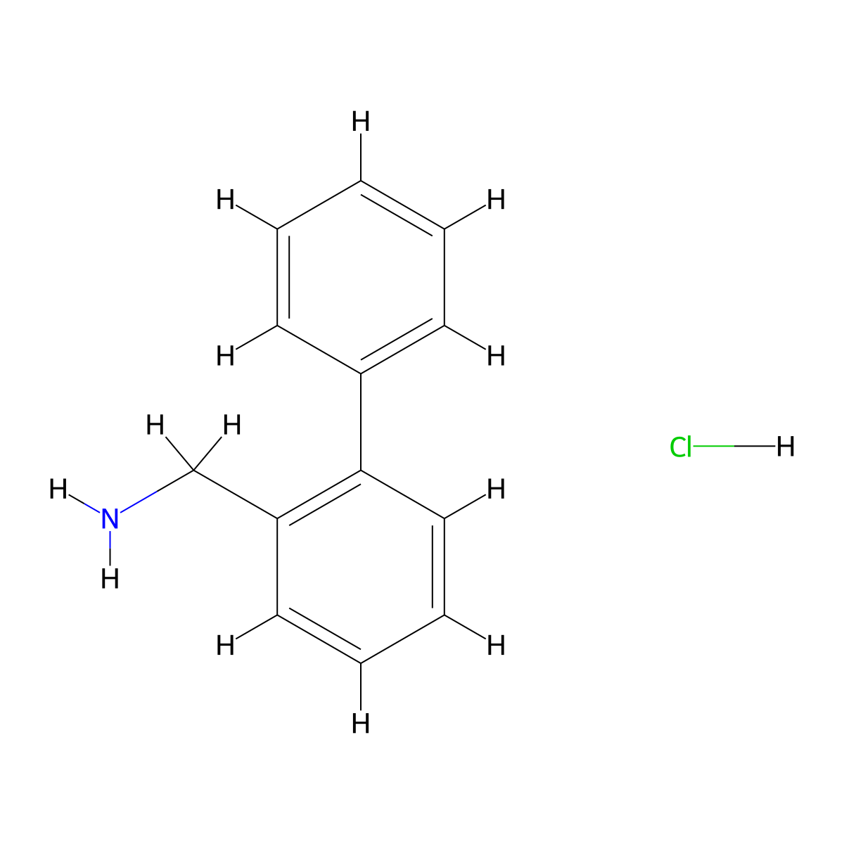 (2-Phenylphenyl)methanamine hydrochloride molecular structure, CAS 854207-87-7
