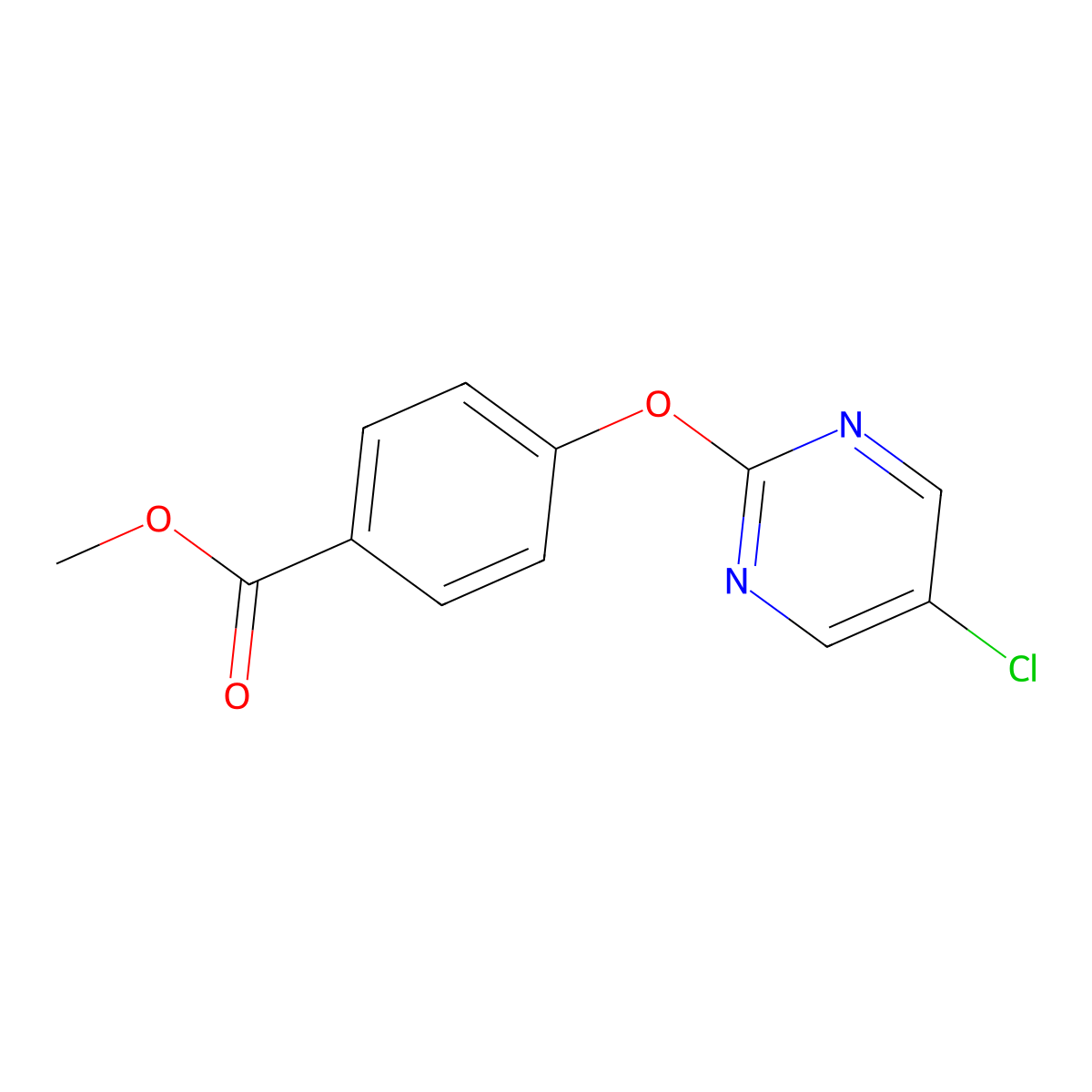 Methyl 4-[(5-chloropyrimidin-2-yl)oxy]benzoate molecular structure, CAS 854215-49-9