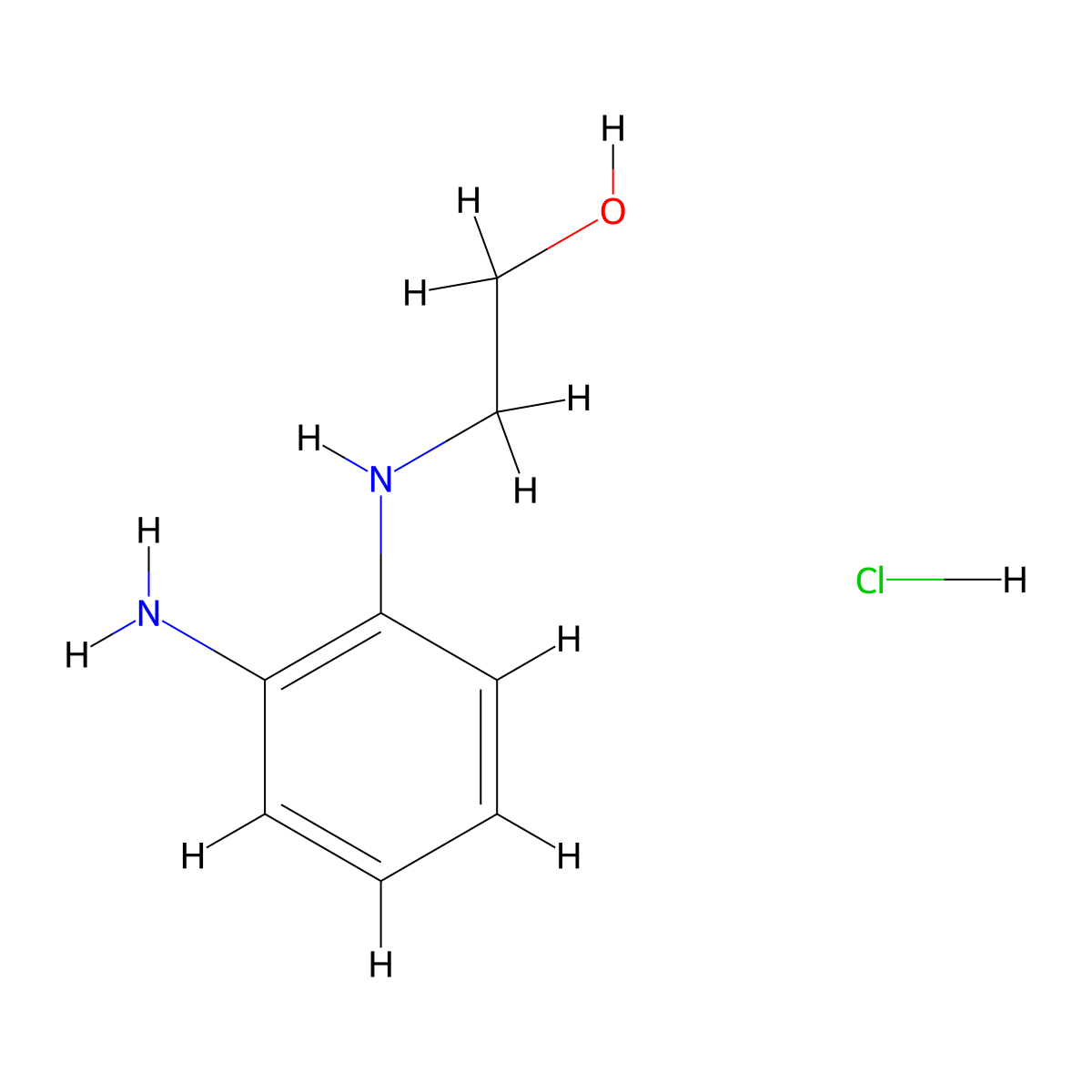 2-[(2-Aminophenyl)amino]ethanol hydrochloride molecular structure, CAS 854221-90-2